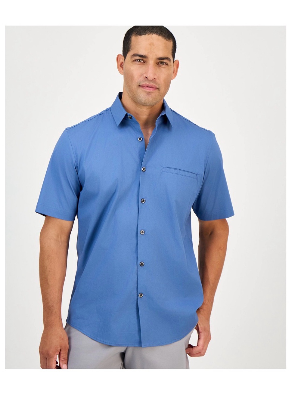 Alfani Men's Modern Classic-Fit Stretch Solid Button-Down Shirt